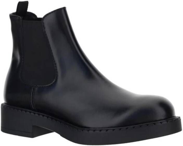 Prada Elegante Chelsea-laarzen in lakleerstijl Black Heren