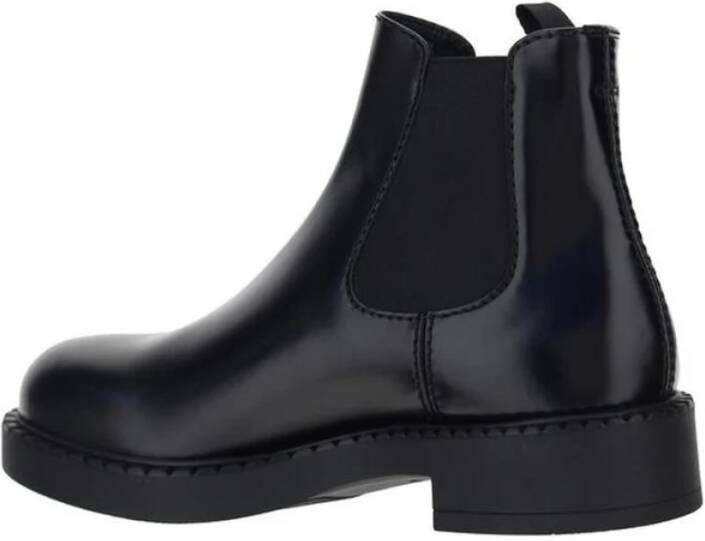 Prada Elegante Chelsea-laarzen in lakleerstijl Black Heren