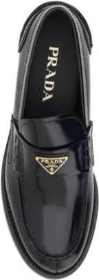 Prada Elegante Logo Loafers met Blokhak