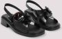 Prada Elegante Zwarte Leren Sandalen - Thumbnail 2