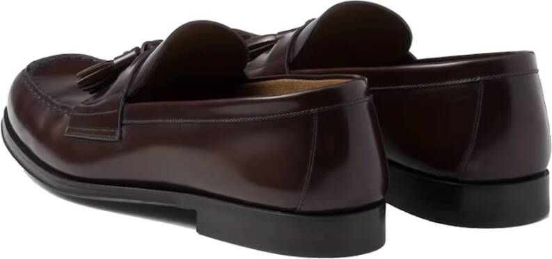 Prada Gebrand leer loafers met kwastdetail