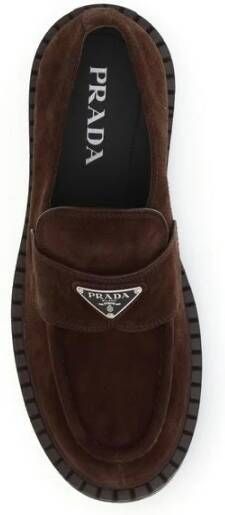 Prada Geëmailleerde Metalen Loafers