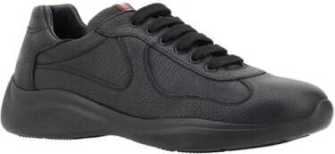 Prada Gestructureerd Leren Lage Sneakers Black Heren