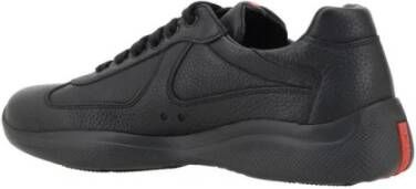 Prada Gestructureerd Leren Lage Sneakers Black Heren