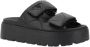 Prada Gewatteerde Lamsskin Sleehak Sandalen met Velcro Straps Black Dames - Thumbnail 3