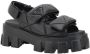 Prada Gewatteerde leren sandalen met verstelbare bandjes Black Dames - Thumbnail 3