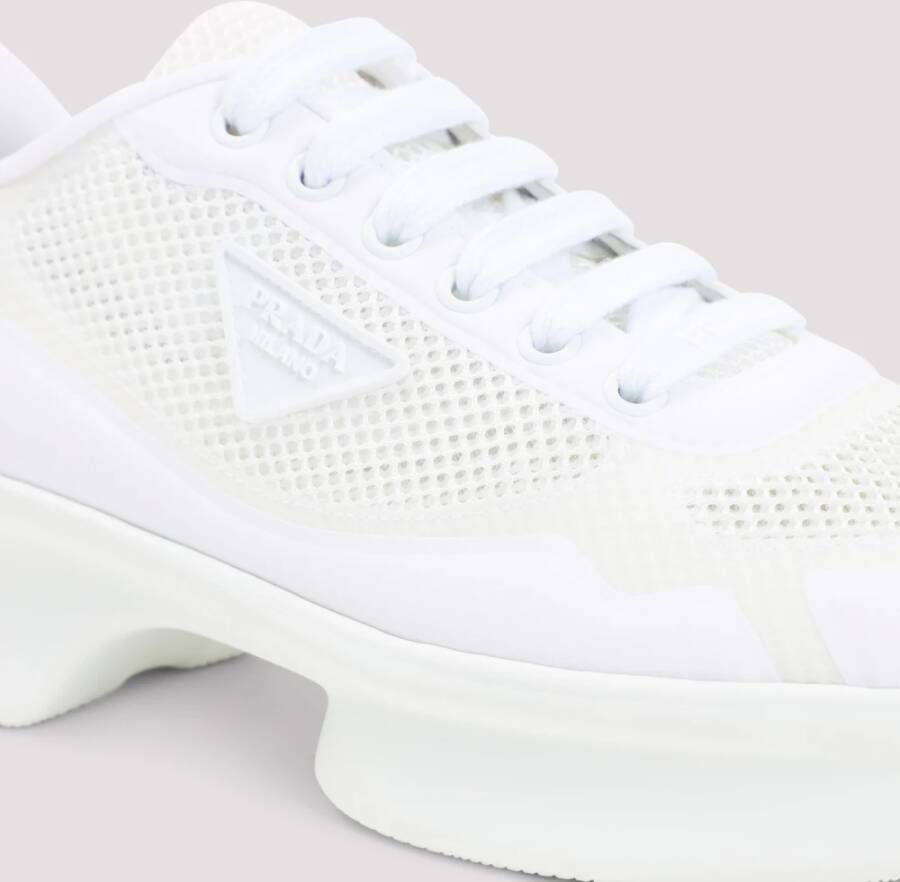 Prada Golvende witte polyester sneakers