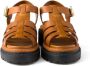 Prada Gouden Bruine Kooi Sandalen Flatform Zool - Thumbnail 2