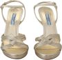 Prada Gouden Leren Enkelband Stiletto Sandalen Yellow Dames - Thumbnail 4