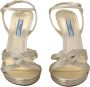 Prada Gouden Leren Enkelband Stiletto Sandalen Yellow Dames - Thumbnail 4