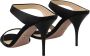 Prada Zwarte Leren Stiletto Hakken Open Teen Schoenen Black Dames - Thumbnail 11