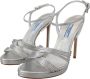 Prada Zilveren Leren Sandalen Enkelband Hakken Stiletto Gray Dames - Thumbnail 7