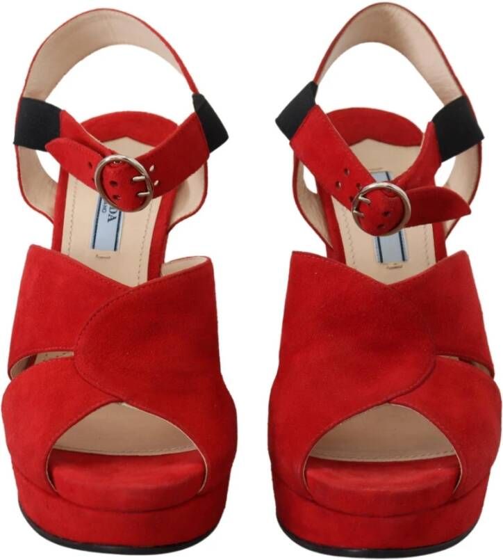 Prada High Heel Sandals Red Dames