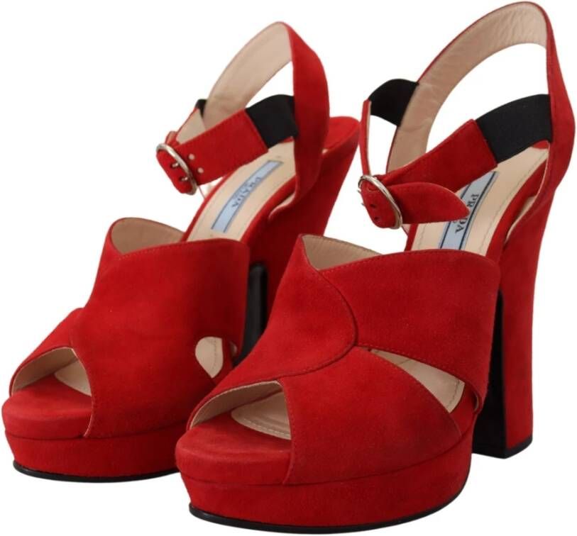 Prada High Heel Sandals Red Dames