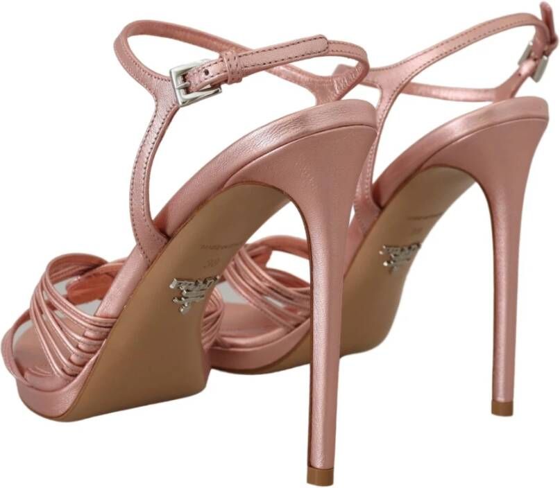 Prada Luxe Roze Leren Stiletto Sandalen Roze Dames