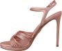 Prada Leren Stiletto Sandalen met Enkelbandje Brown Dames - Thumbnail 4