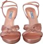 Prada Leren Stiletto Sandalen met Enkelbandje Brown Dames - Thumbnail 6