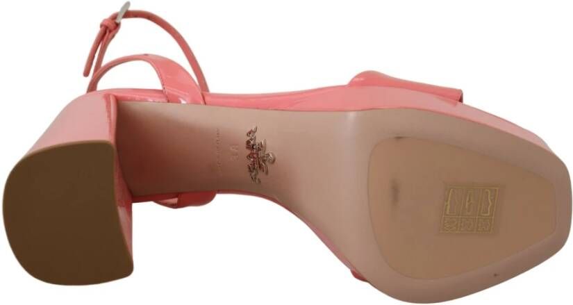 Prada Roze Patent Enkelband Hakken Roze Dames