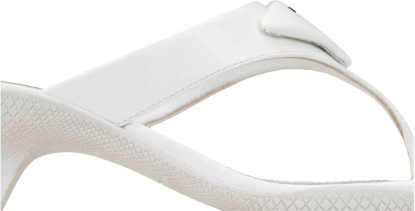 Prada Instap leren sandalen met logo hardware