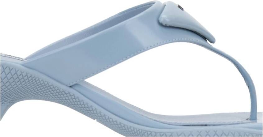 Prada Instap leren sandalen met logo hardware