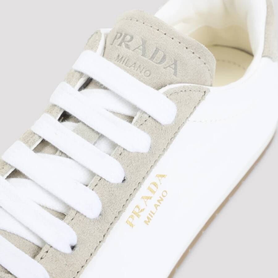 Prada Ivoor Beige Leren Sneakers