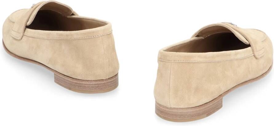 Prada Klassieke Suède Loafers Ronde Neus Kalf