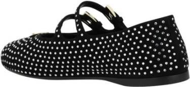 Prada Kristallen Ballerina Dubbele Band Stijl Black Dames