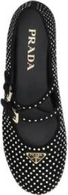 Prada Kristallen Ballerina Dubbele Band Stijl Black Dames