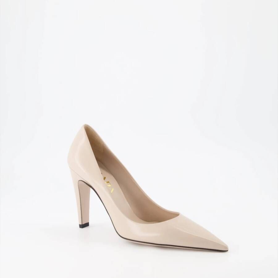 Prada Leren Instap Puntige Neus Pumps Pink Dames