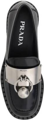 Prada Leren Loafers met Blokhak