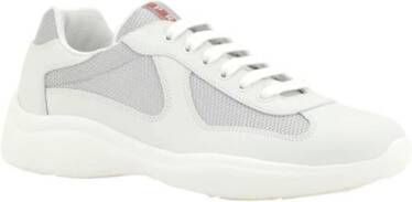 Prada Leren Mesh Sneakers White Heren