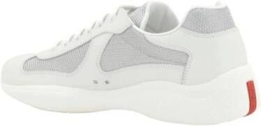 Prada Leren Mesh Sneakers White Heren