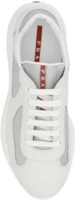 Prada Leren Mesh Sneakers White Heren