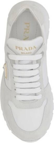 Prada Leren sneakers met suède details