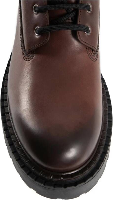 Prada Bruine leren enkellaarsjes stijlvol model