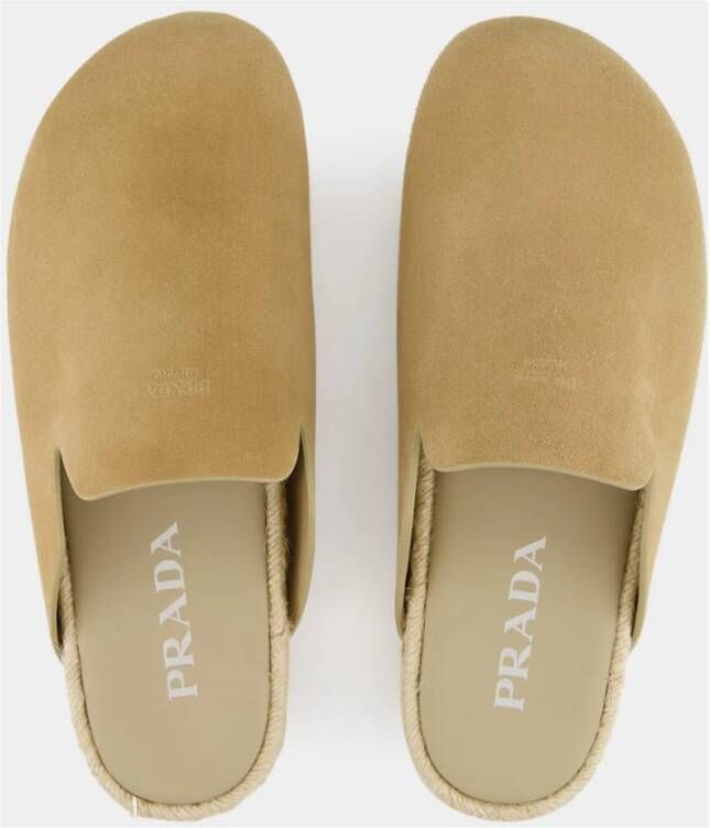 Prada Lichtbruine Suède Muiltjes