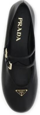Prada Logo Gesp Leren Ballerina's