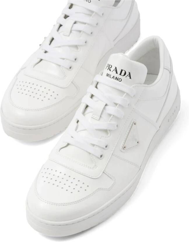 Prada Moderne witte leren sneakers