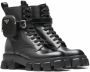 Prada Monolith Brushed Leather And Nylon Combat Boots Black Heren - Thumbnail 6