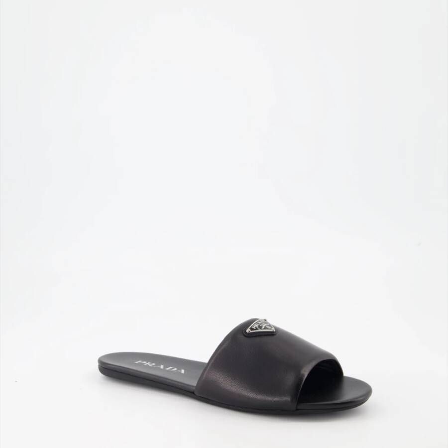 Prada Nappa leren instap sandalen Black Dames