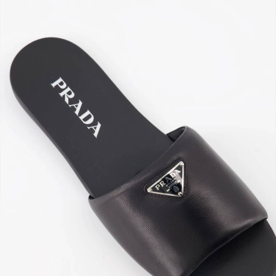 Prada Nappa leren instap sandalen Black Dames