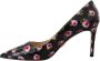 Prada Zwarte Leren Bloemen Hakken Stiletto's Pumps Multicolor Dames - Thumbnail 3