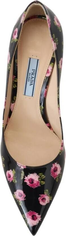 Prada Bloemen Stiletto Pumps Zwart Dames