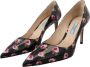 Prada Zwarte Leren Bloemen Hakken Stiletto's Pumps Multicolor Dames - Thumbnail 7