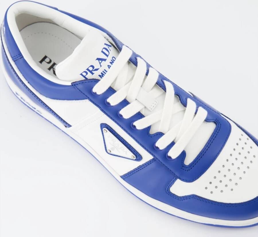 Prada Stadsleren Sneakers Blue Heren