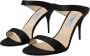 Prada Zwarte Leren Stiletto Hakken Open Teen Schoenen Black Dames - Thumbnail 9