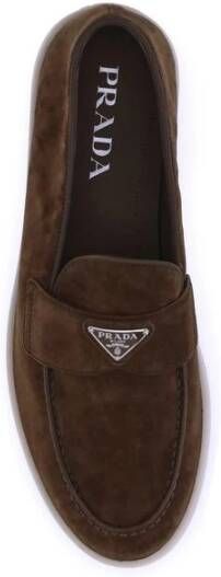 Prada Suede Loafers Almond Toe Design