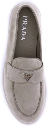 Prada Suede Loafers Almond Toe Design