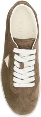 Prada Suede Low Top Sneakers Elegant Comfort Brown Heren
