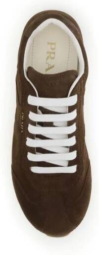 Prada Suède Sneakers met Gedrukt Logo